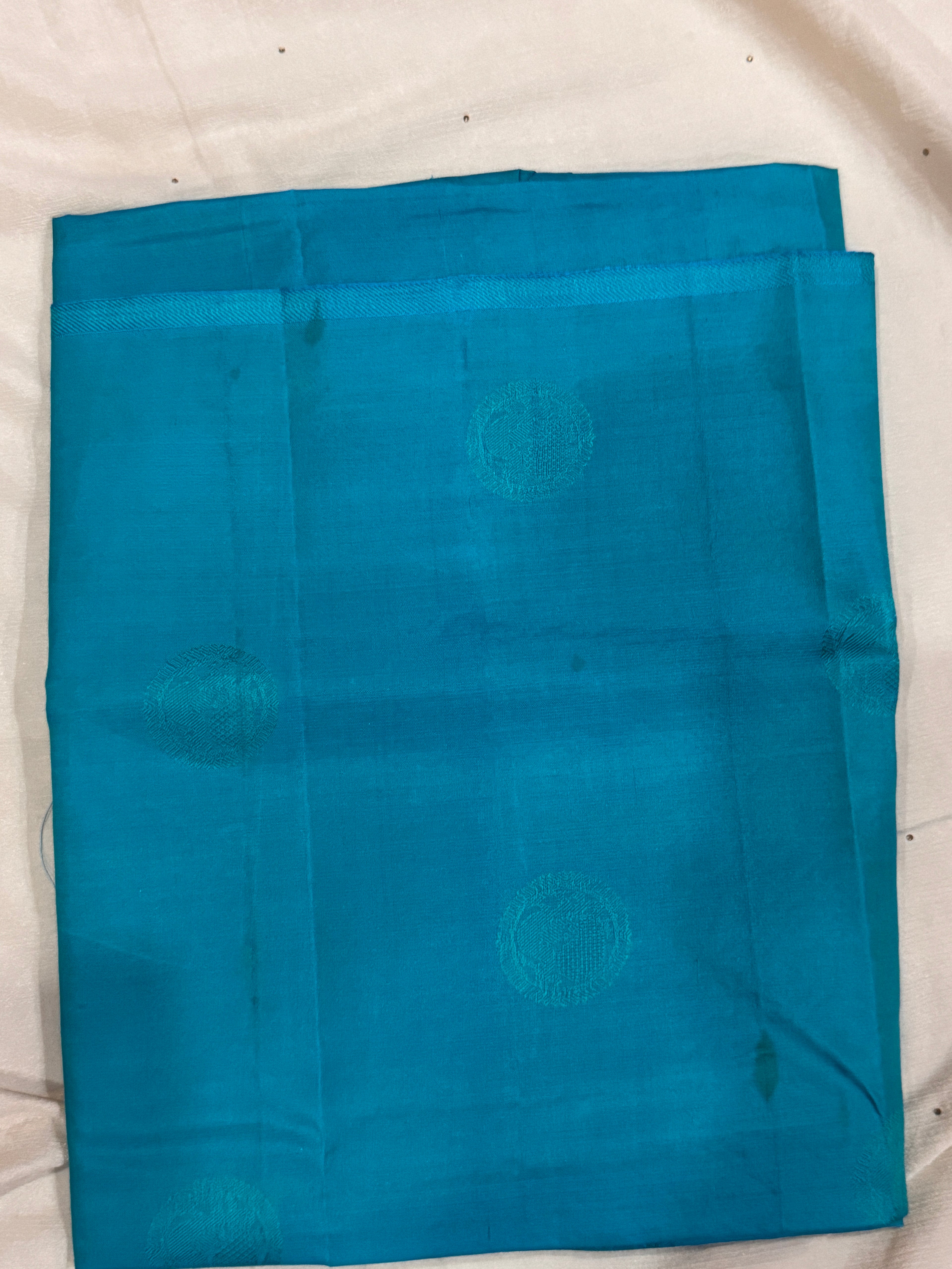 Ready to wear semi silk blue saree