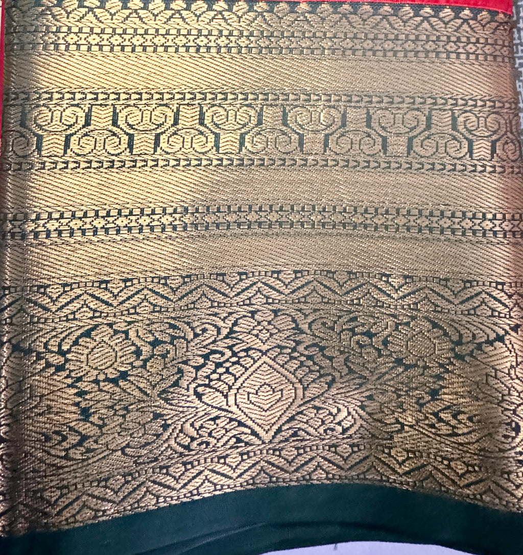Semi silk red saree