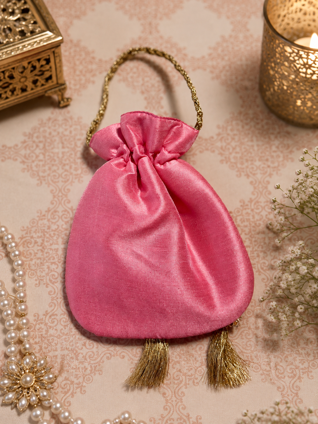 Potli bag dark pink
