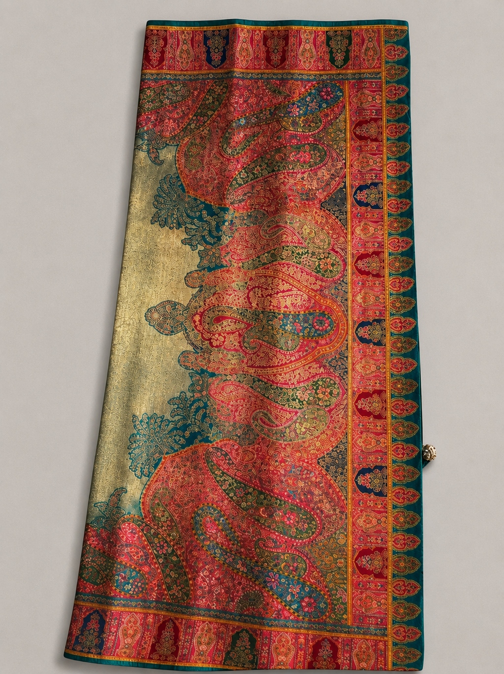 Pashmina green saree