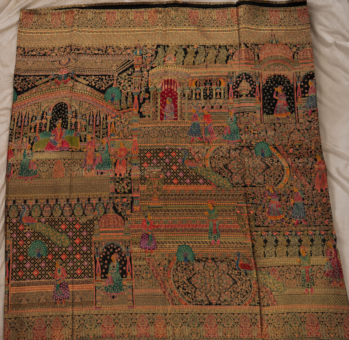 Pashmina black saree