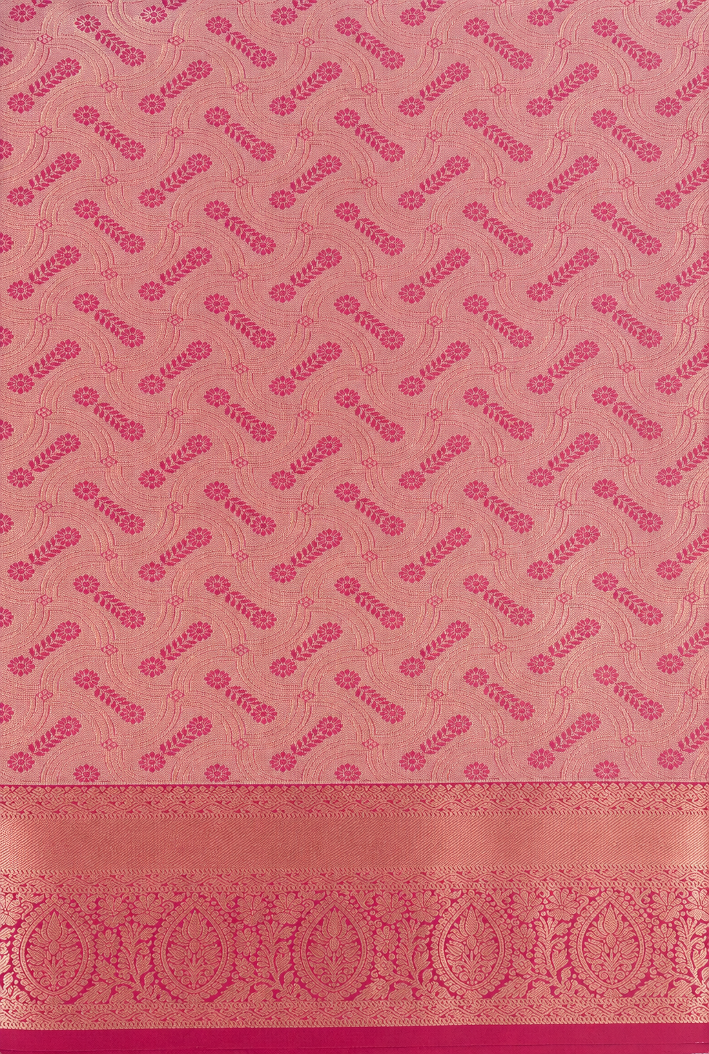 Semi silk green and pink saree