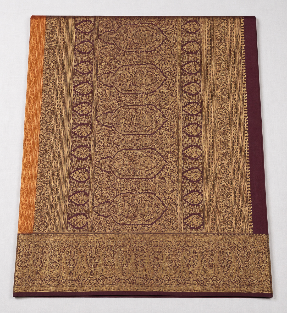 Semi silk brown and orange