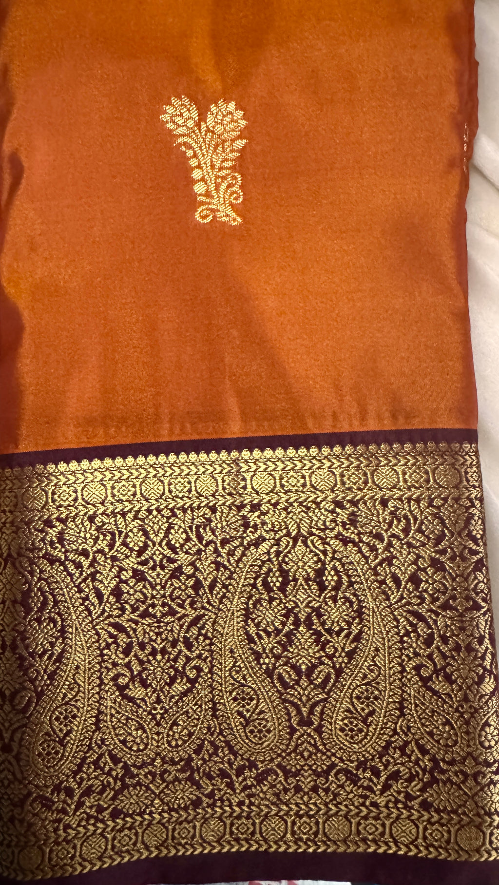Semi silk brown and orange