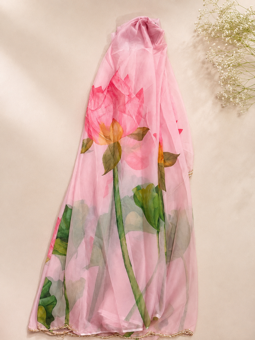 light pink organze saree Australia