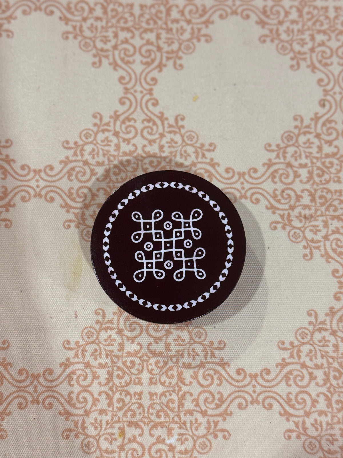 Brown Wooden Rangoli Altar
