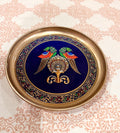 Brass coated blue tray