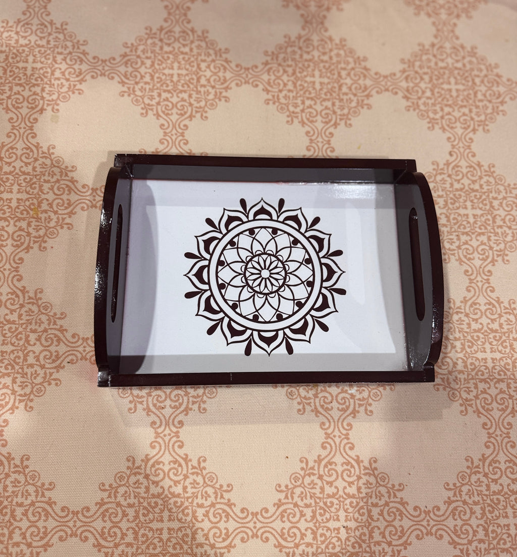 Brown wooden tray
