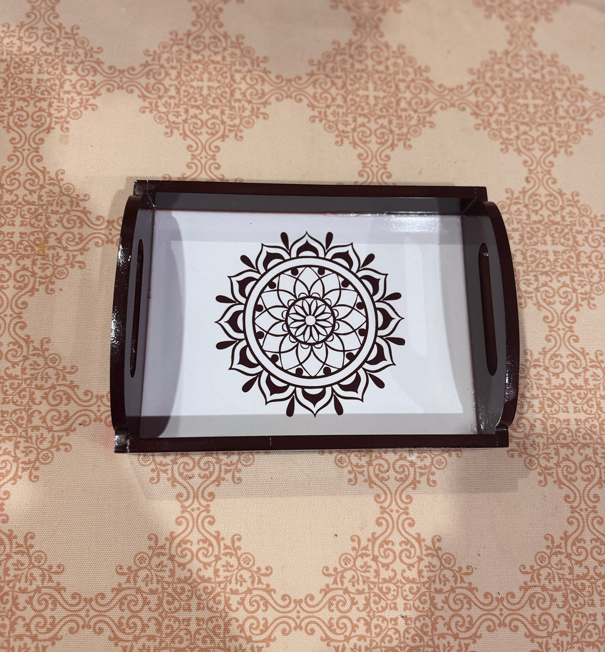 Brown wooden tray
