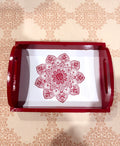 Red wooden tray