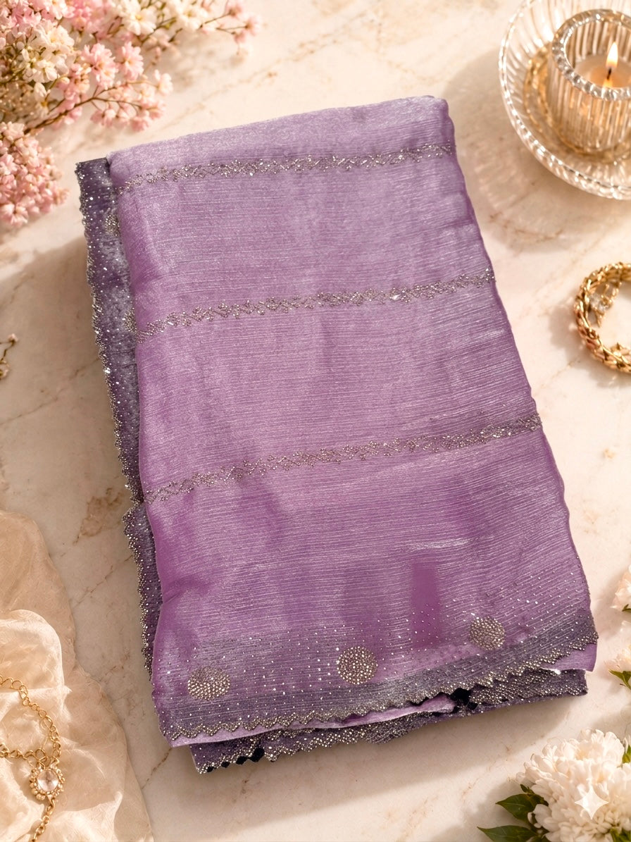 Chiffon ready to wear lavendar saree
