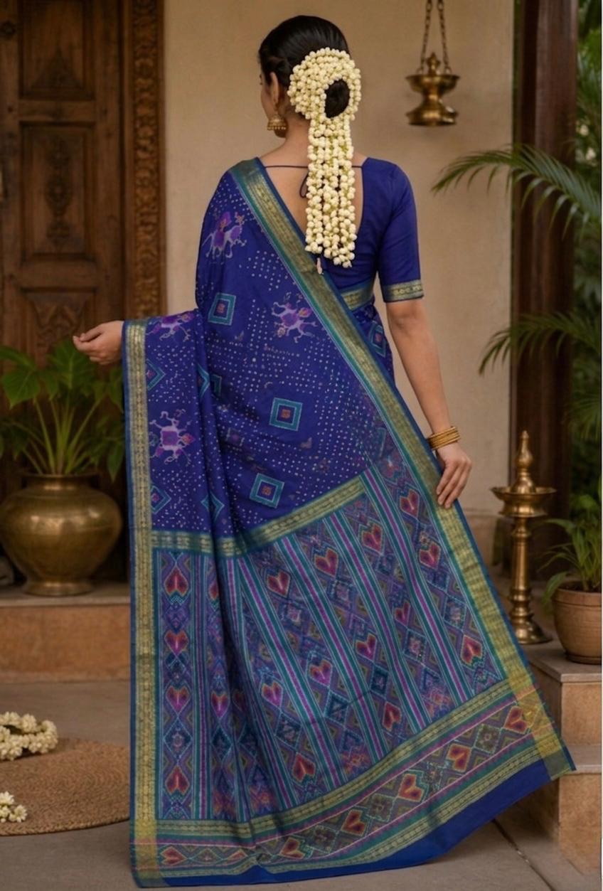 Pochampalli silk blue Saree