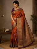 Semi silk brown and orange