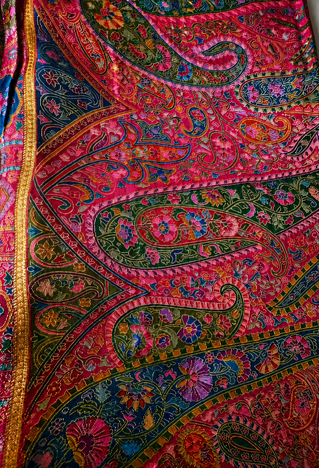 Pashmina green saree