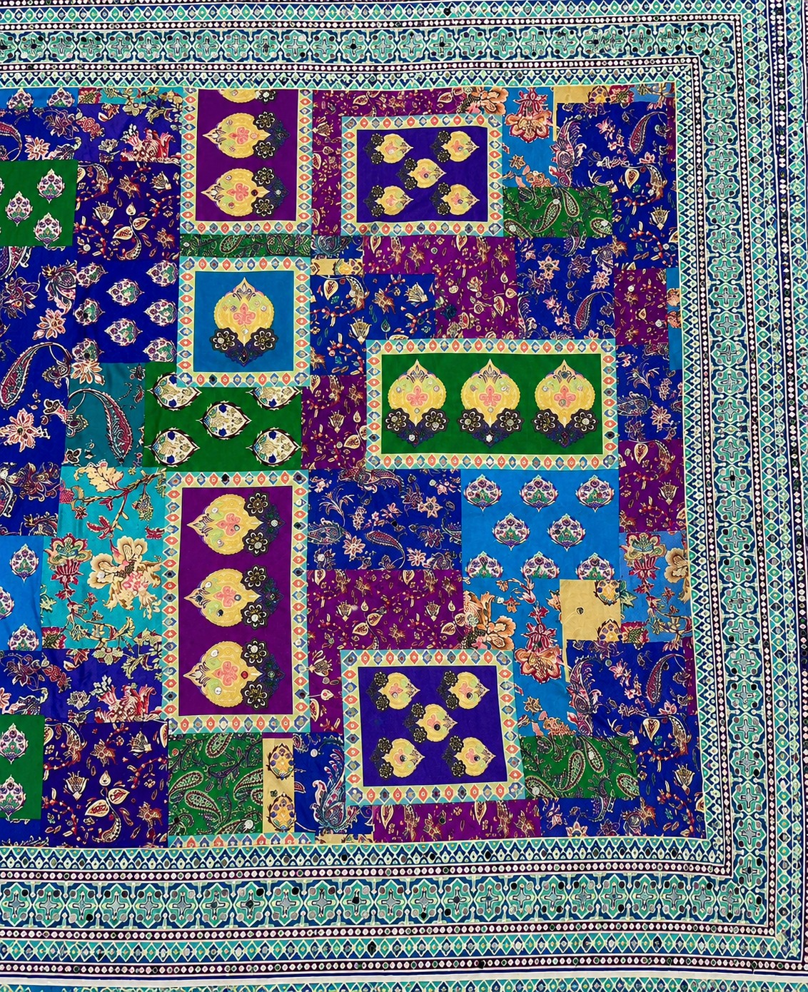 Ajrakh blue saree