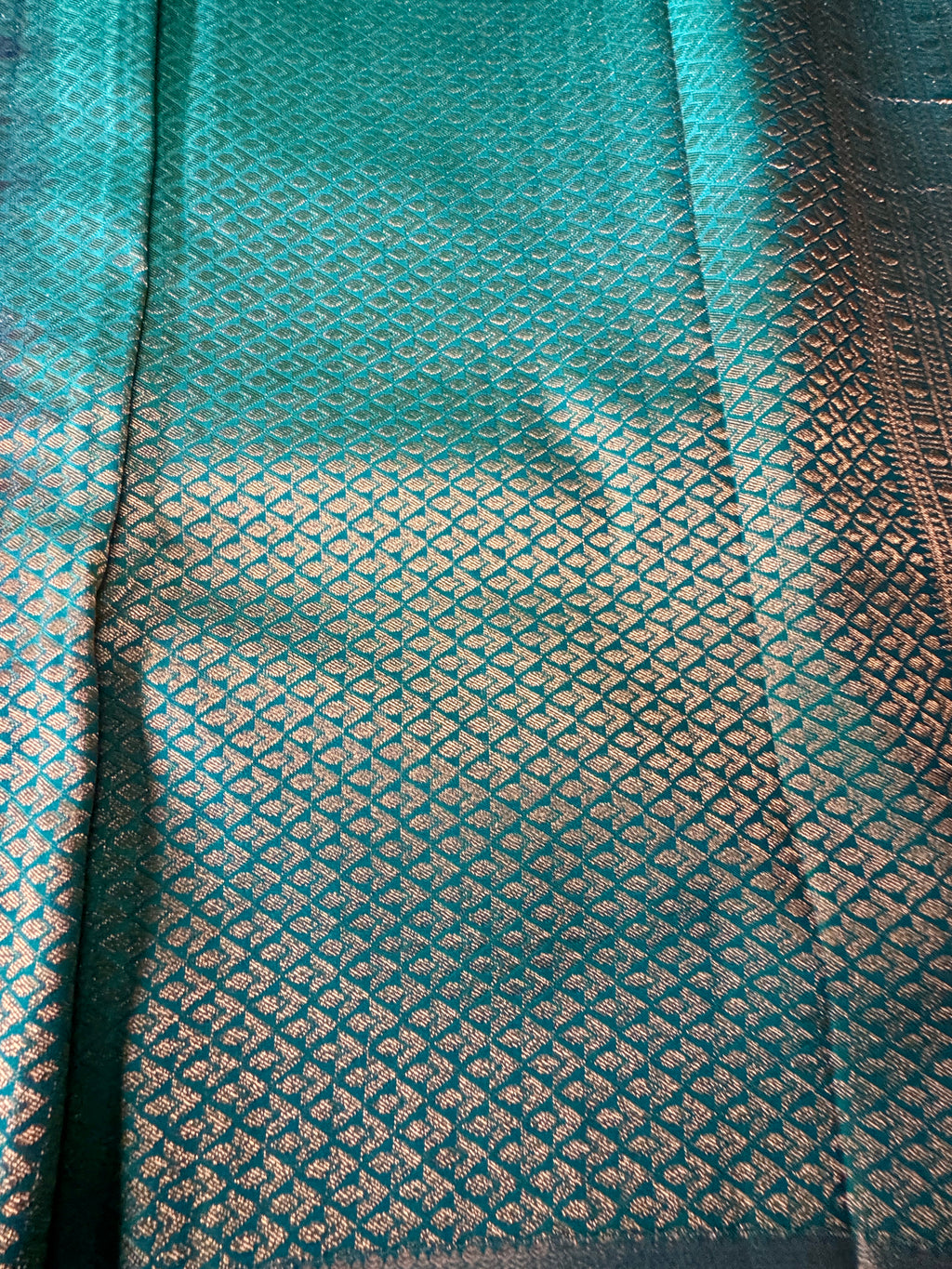 Semi silk blue and gold saree