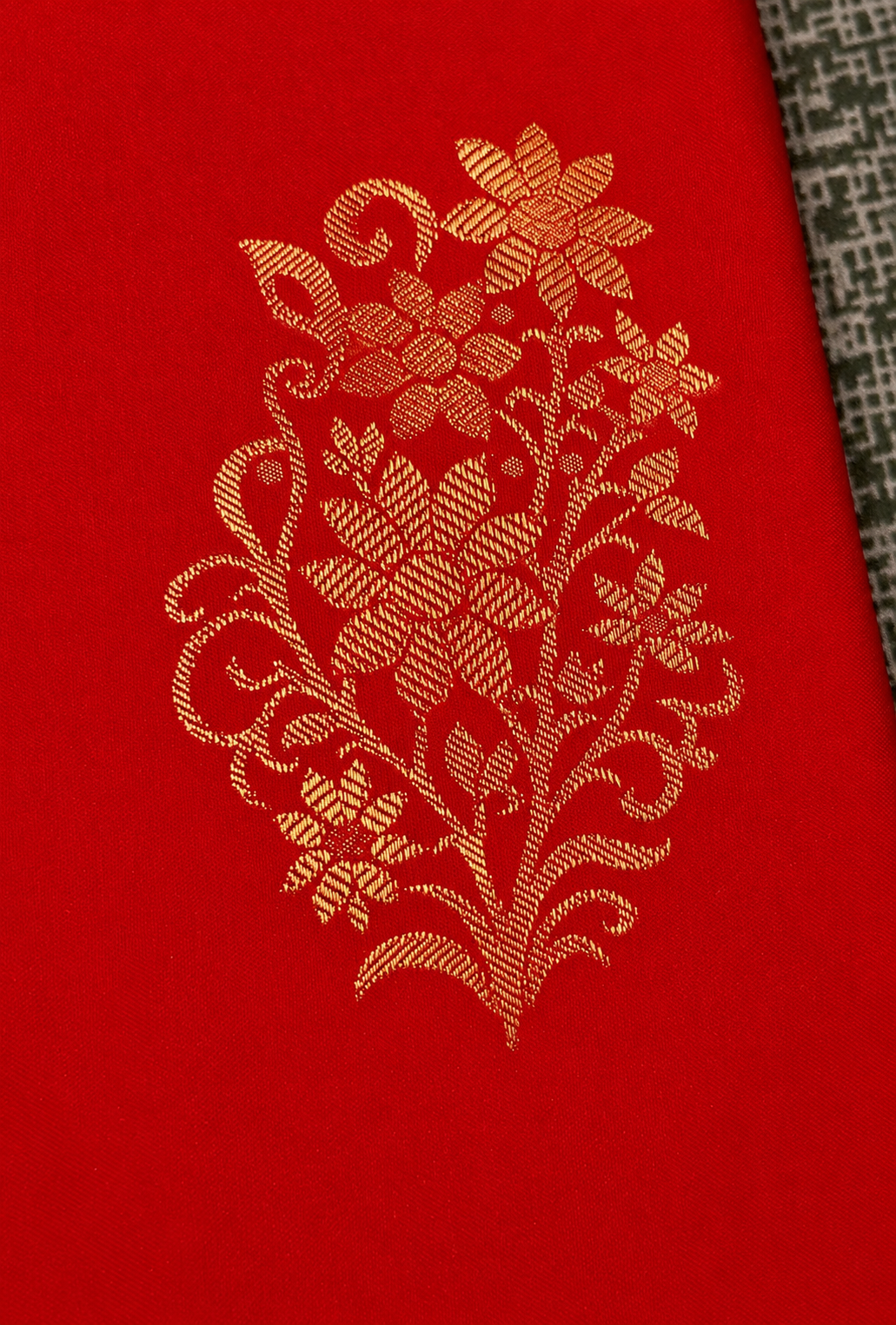 Semi silk red saree