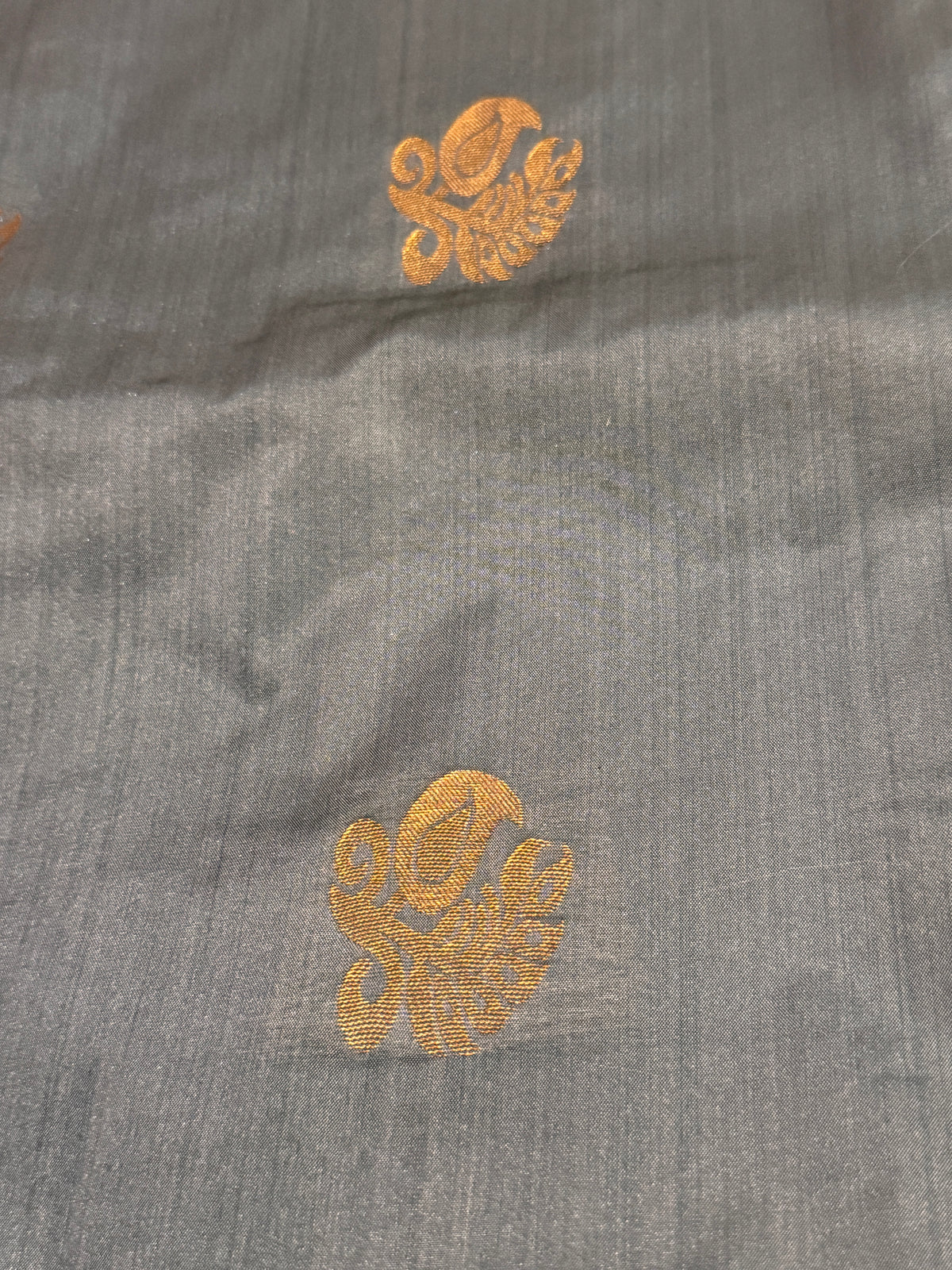 Semi silk grey and green
