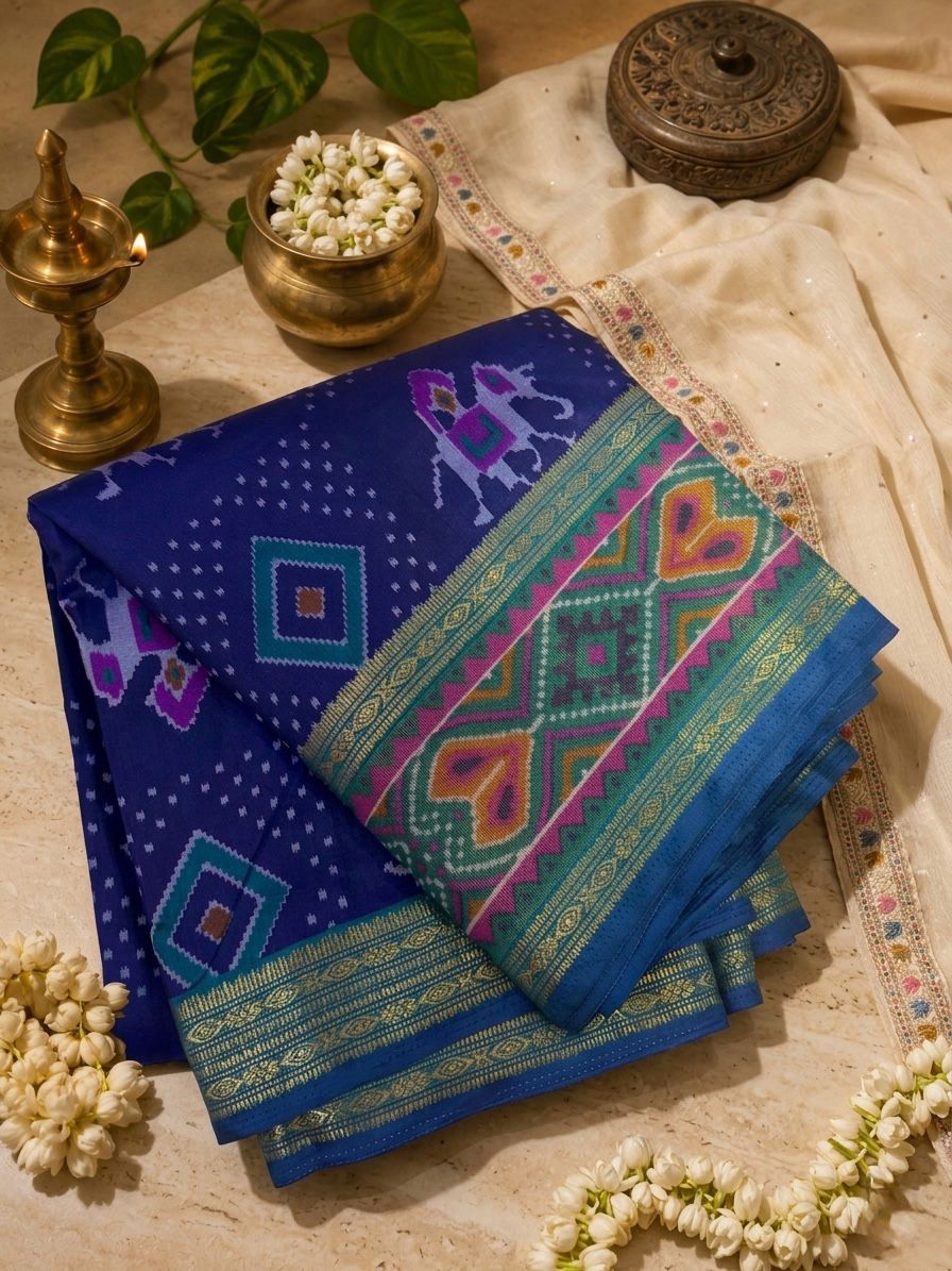 Pochampalli silk blue Saree