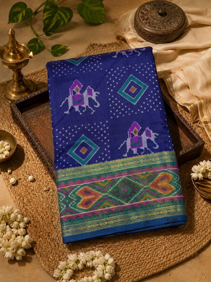 Pochampalli silk blue Saree