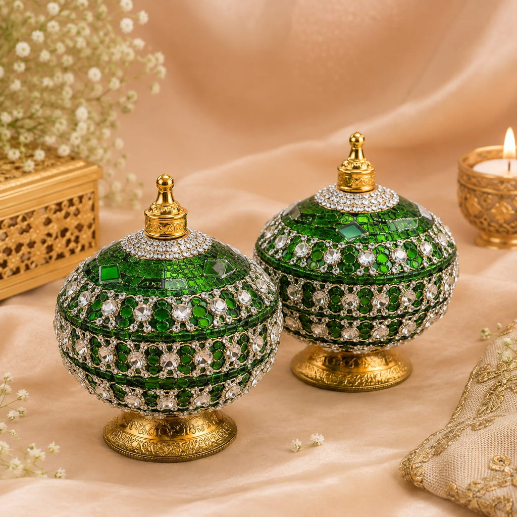 Dome shaped Kumkum Box(Set of 2)