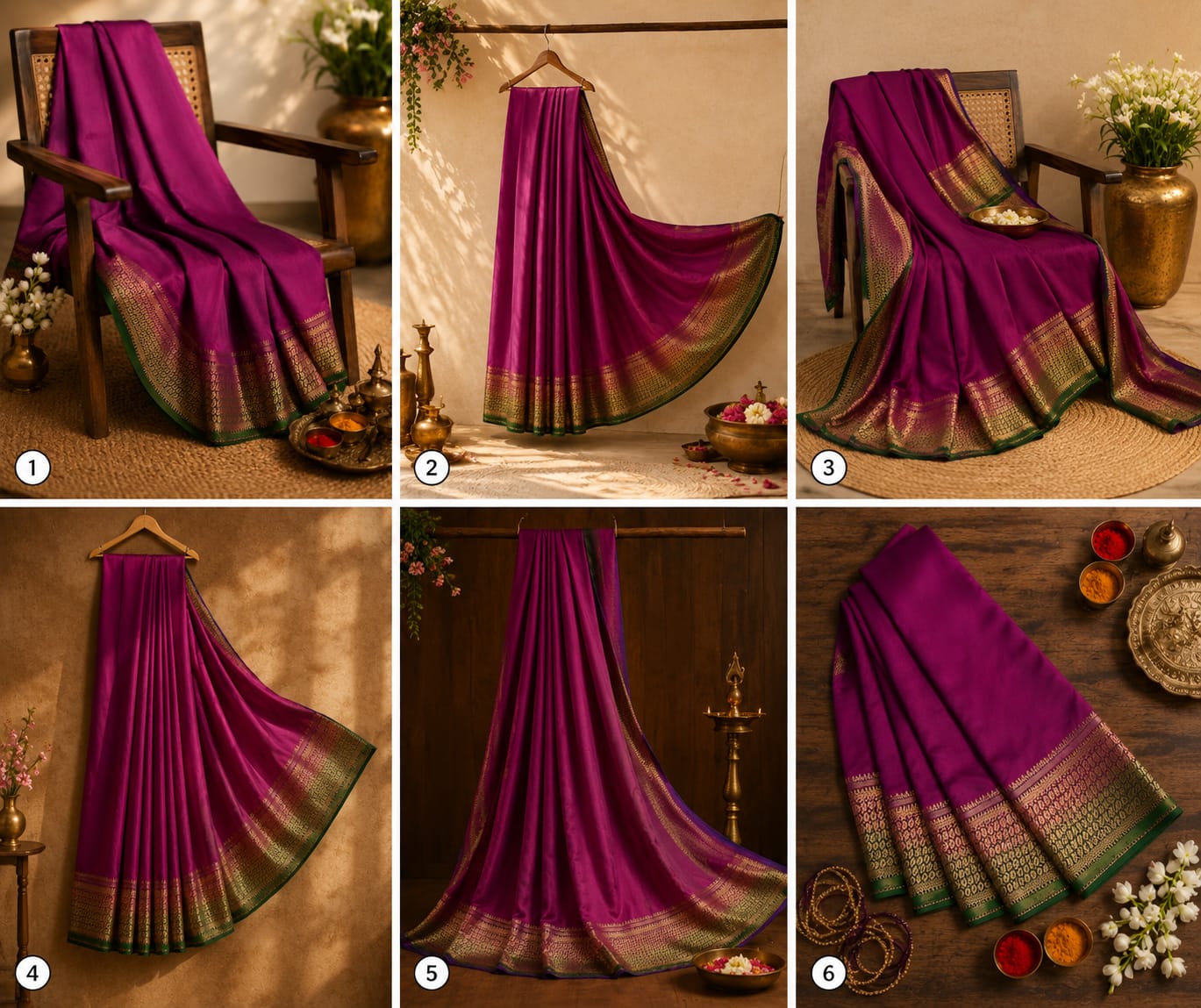 Mysore semi silk pink saree