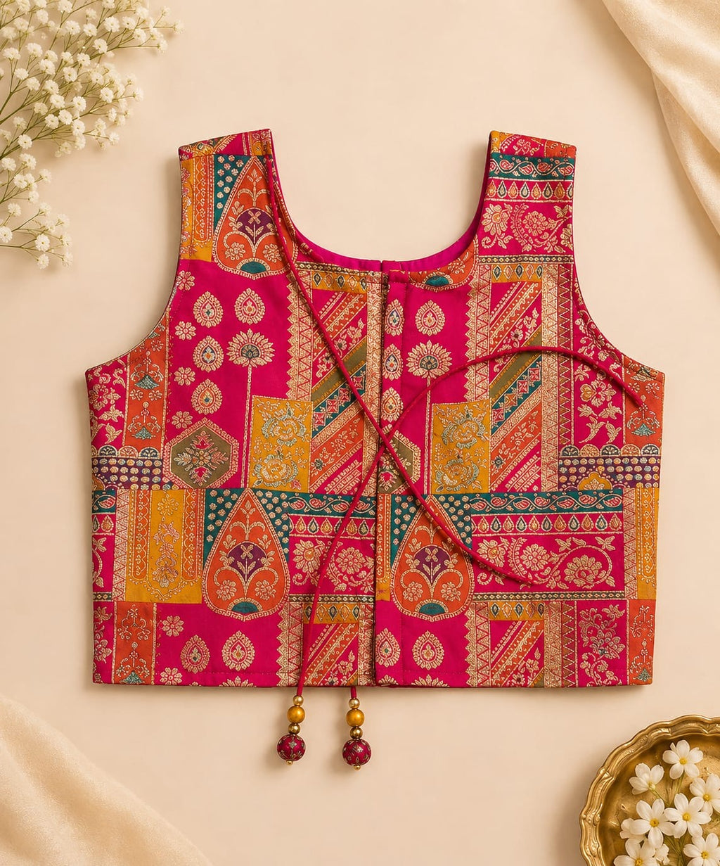 Designer Langa blouse white and pink