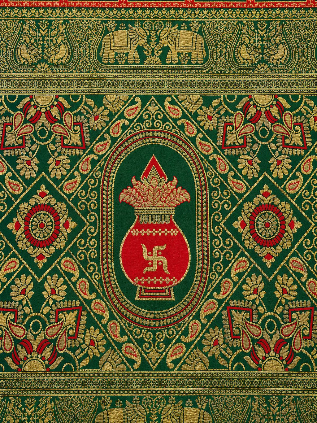 Patola red and green saree